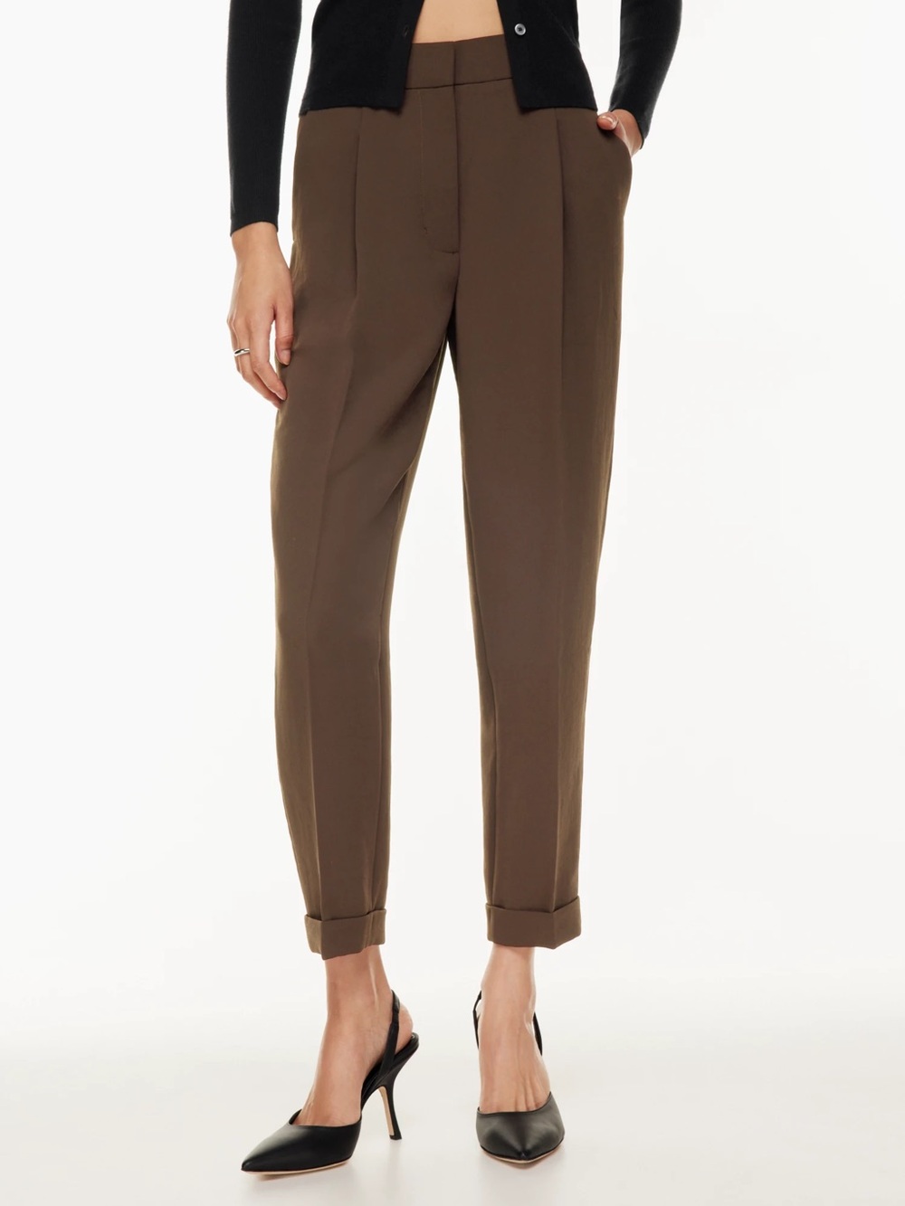 Aritzia Wilfred Dashwood Pant Trouser in Rich Mocha Brown